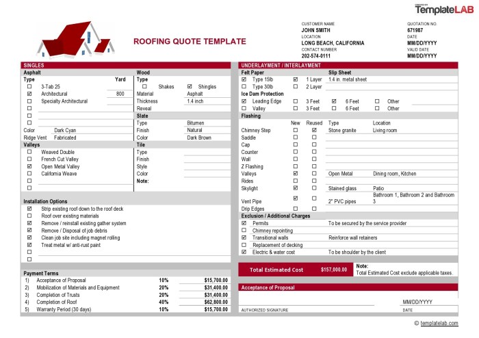 Commercial Roofing Estimate Templates Roofing Proposal Template,